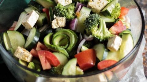 Green Vegan Salad With Tofu Feta — The Simple Sprinkle