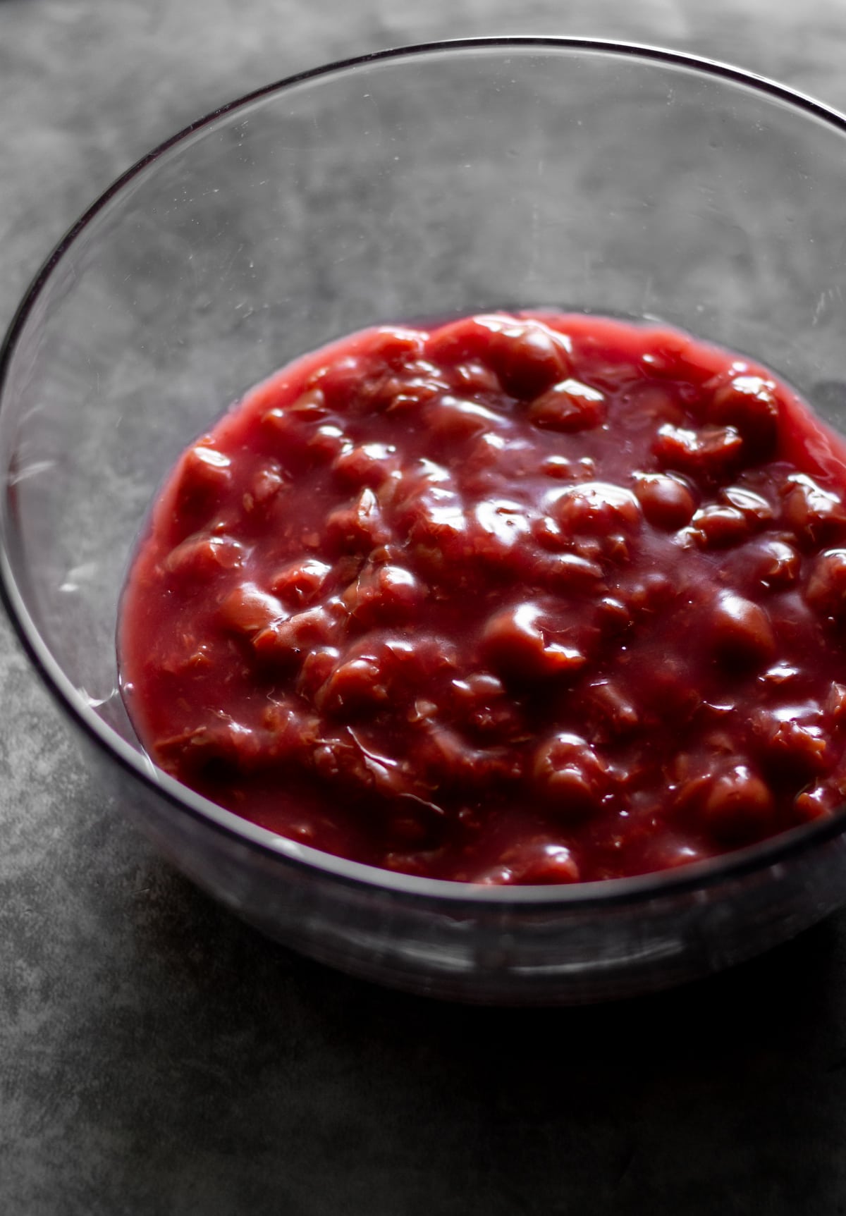 cherry compote in a bowl