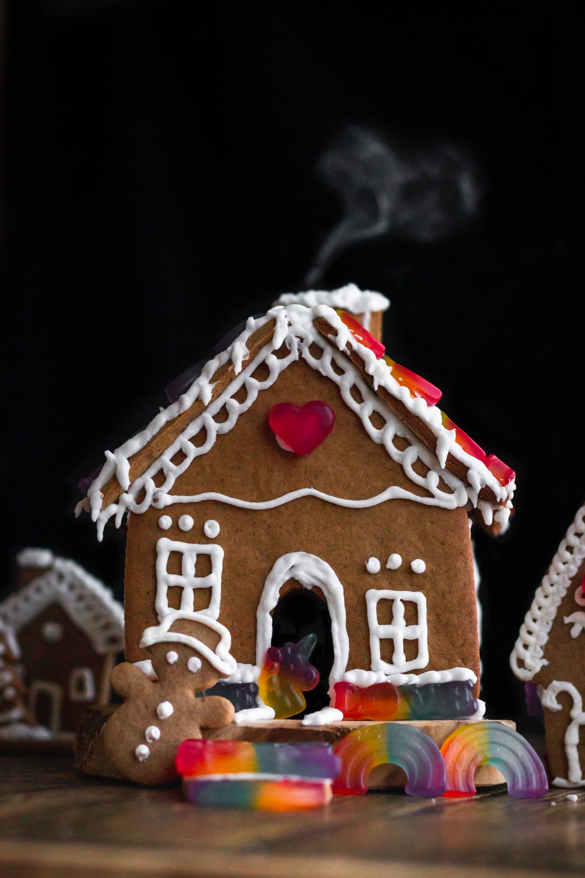 smoke coming out of gingerbread house