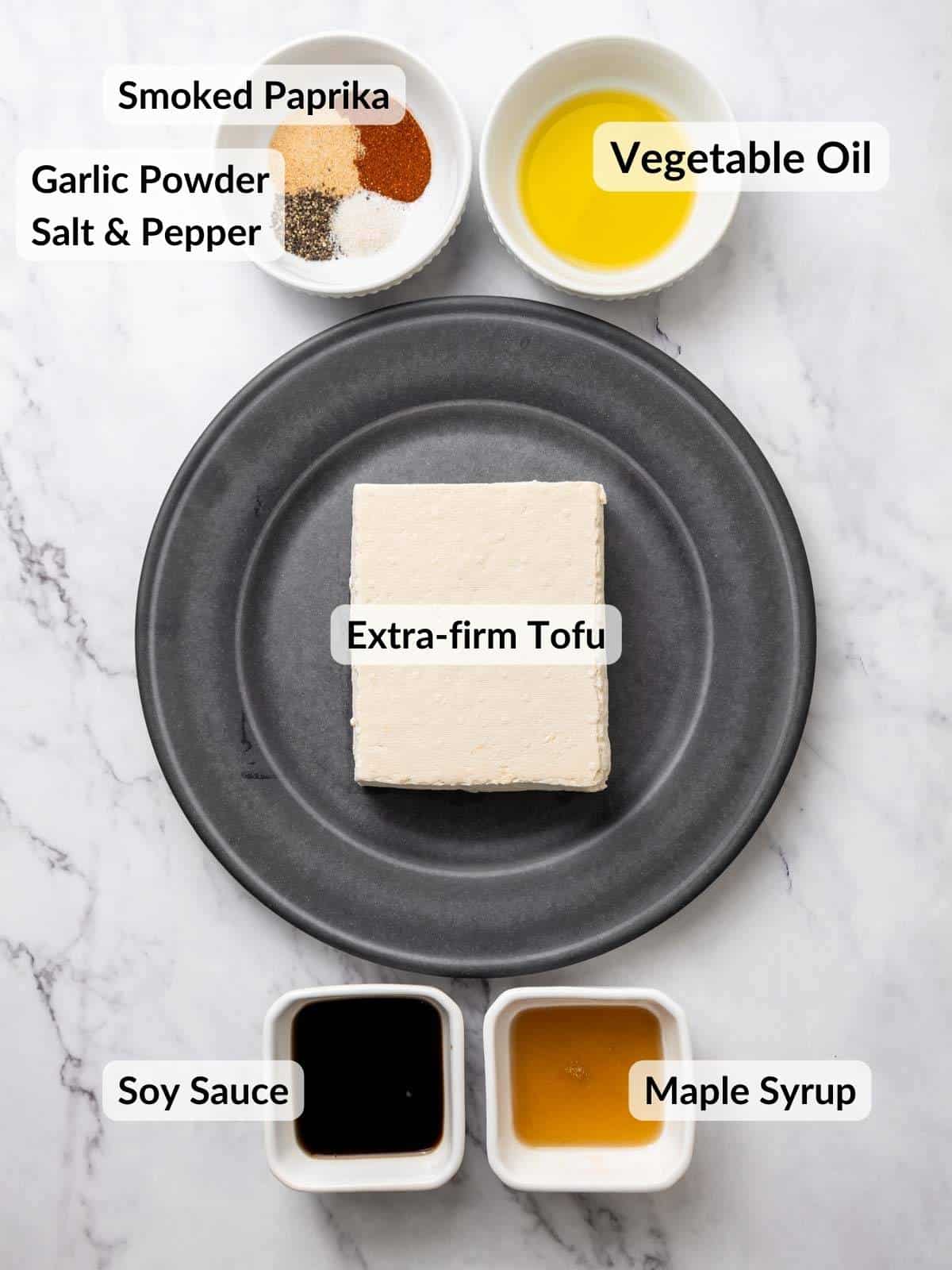 Ingredients for grilled Tofu Steak.
